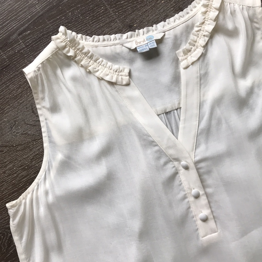 Boden Cream Sleeveless Blouse